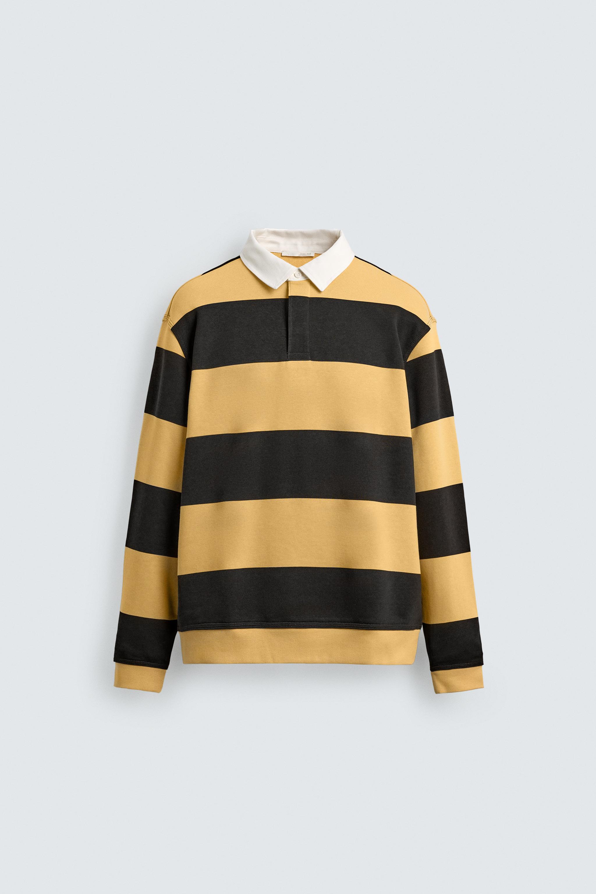 CONTRAST COLLAR POLO SWEATSHIRT